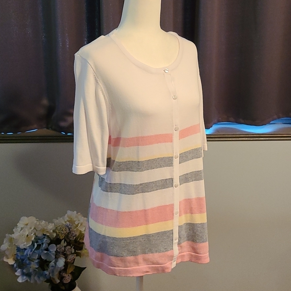 CJ Banks NWT Sweater Top Button Down - Size 14W